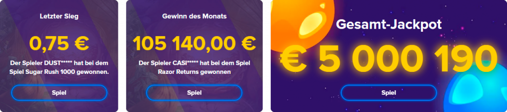 Bonusse, Freispiele auf der offiziellen Stelario Casino Website